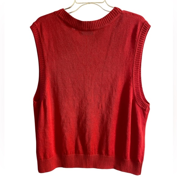Gap red sweater vest button front linen blend XXL Tall NWT - Picture 3 of 6